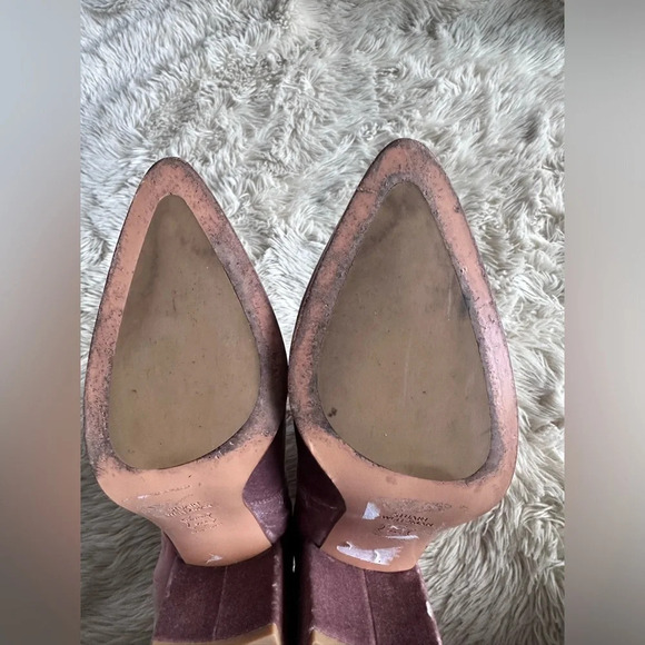 Stuart Weitzman Trendy Canvel Bootie In Candy Pink Velvet Block Heel Size 7M - Picture 14 of 16